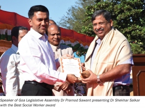 Goa government honours Dr Salkar with Best Social Worker award